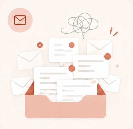 Caixa de e-mail cheia e desorganizada